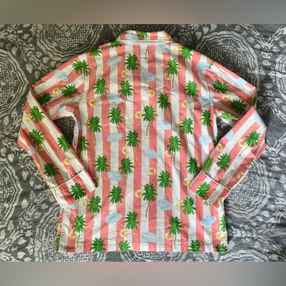 Sant And Abel Gray Malin 100% Cotton PJ Pant Pajama Set Small Striped Palm $198 - Picture 6 of 13